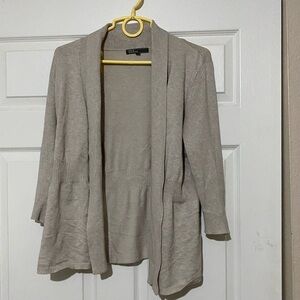 89TH & MADISON Womens Open Front Cardigan Size Large Faux button Sleeve